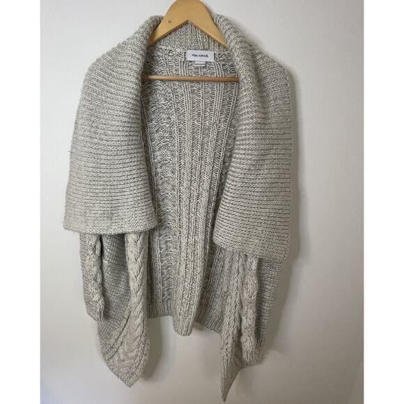 YIGAL AZROUEL Chunky Knit Merino Draped Front Cardi Sweater Women S OVERSIZE - Picture 5 of 15